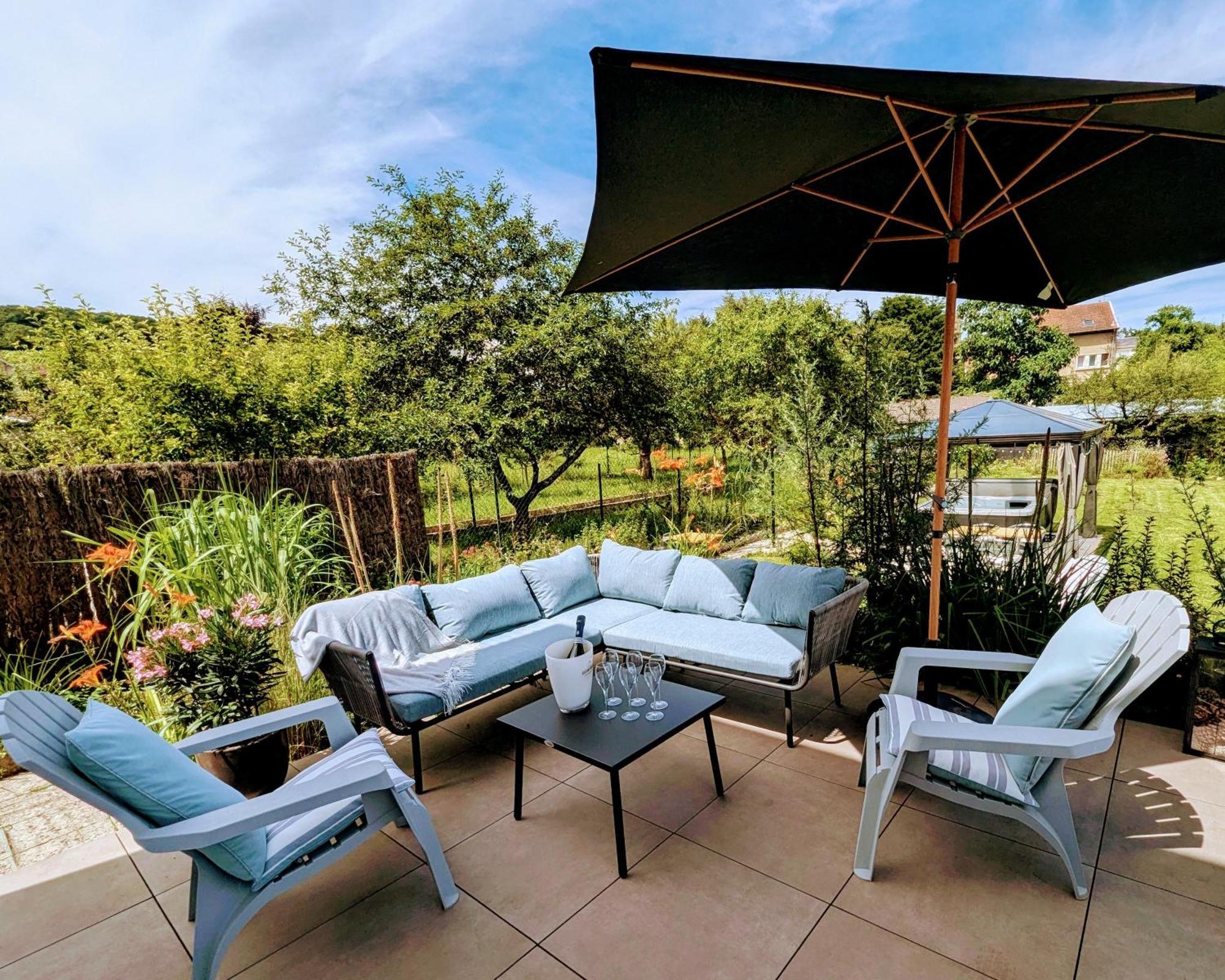 Le Cemarose: Spa, Jardin, Terrasse Et Jolie Vue Au Coeur D'Épernay Exterior foto